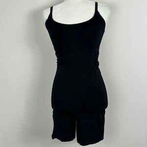 Spanx Black Romper Slip Suit Womens Size XL Shorts Layering Minimal Stretch Hide